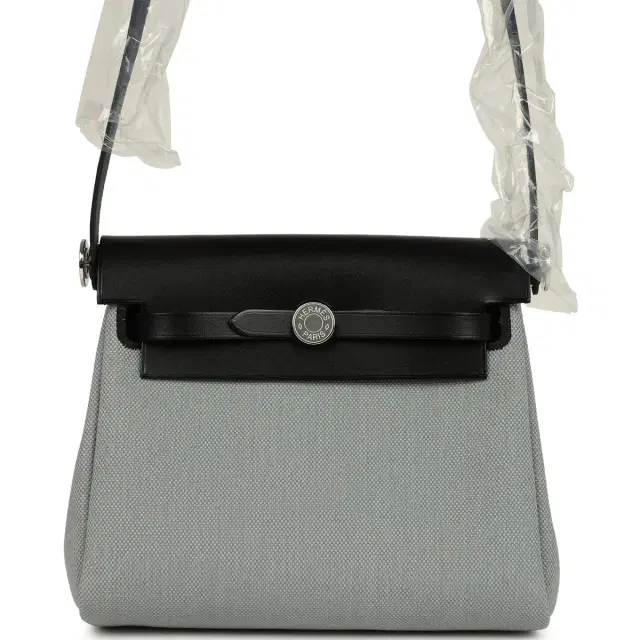 hermes Hermes Herbag Zip 20 Mini Gris Pantin Toile Militaire Canvas and Black Vache Hunter Palladium Hardware