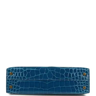HERMÈS Hermes Kelly Sellier 20 Bleu Mykonos Shiny Alligator Mississipiensis Gold Hardware | Thumbnail 6 HERMÈS Hermes Kelly Sellier 20 Bleu Mykonos Shiny Alligator Mississipiensis Gold Hardware | Thumbnail 6