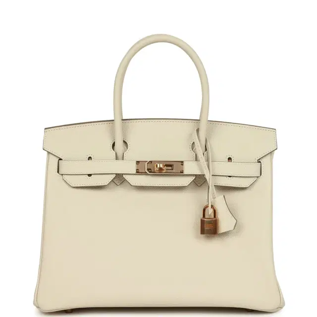 hermes Pre-owned Hermes Birkin 30 Craie Epsom Rose Gold Hardware