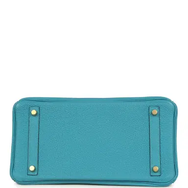 HERMÈS Pre-owned Hermes Birkin 30 Turquoise Togo Gold Hardware | Thumbnail 6 HERMÈS Pre-owned Hermes Birkin 30 Turquoise Togo Gold Hardware | Thumbnail 6