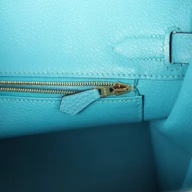 HERMÈS Pre-owned Hermes Birkin 30 Turquoise Togo Gold Hardware | Thumbnail 9 HERMÈS Pre-owned Hermes Birkin 30 Turquoise Togo Gold Hardware | Thumbnail 9