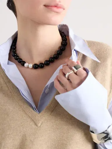 Completedworks Recycled Silver, Onyx And Pearl Necklace | Thumbnail 2 Completedworks Recycled Silver, Onyx And Pearl Necklace | Thumbnail 2