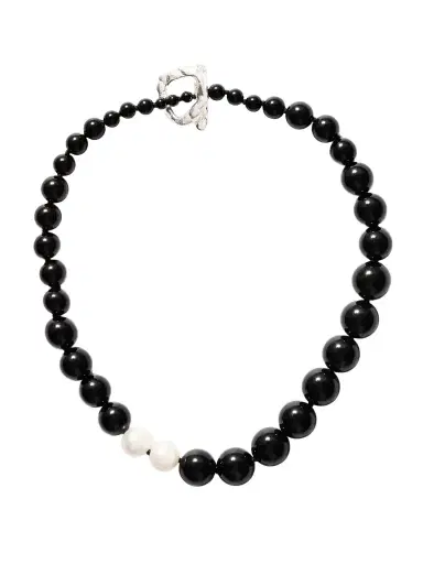 Completedworks Recycled Silver, Onyx And Pearl Necklace | Thumbnail 1 Completedworks Recycled Silver, Onyx And Pearl Necklace | Thumbnail 1
