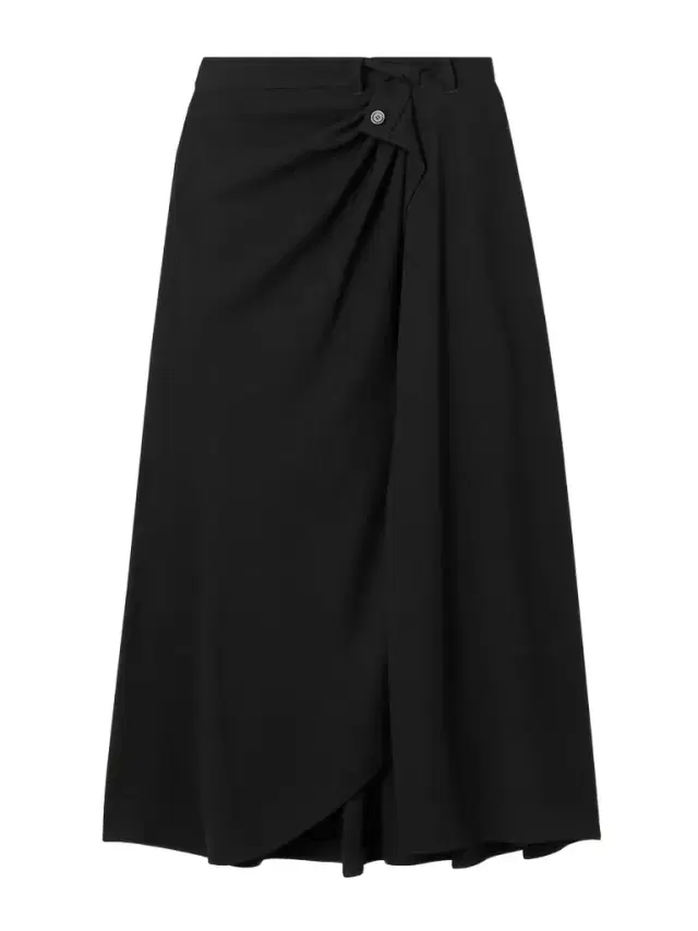 Draped Wrap-effect Crepe Midi Skirt