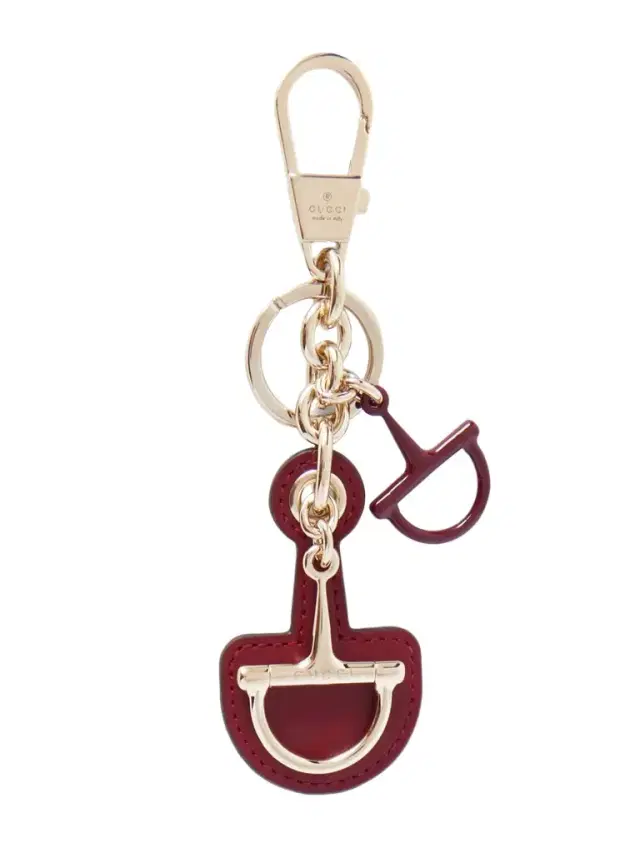 Leather, Enamel And Gold-tone Key Chain