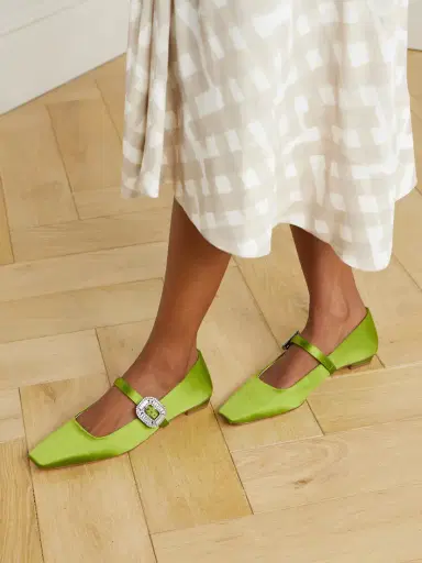 Roger Vivier Belle Vivier 20 Crystal-embellished Satin Mary Jane Ballet Flats | Thumbnail 2 Roger Vivier Belle Vivier 20 Crystal-embellished Satin Mary Jane Ballet Flats | Thumbnail 2