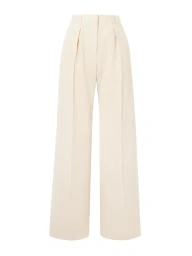 Loro Piana Edward Pleated Linen And Wool-blend Twill Wide-leg Pants | Thumbnail 1 Loro Piana Edward Pleated Linen And Wool-blend Twill Wide-leg Pants | Thumbnail 1