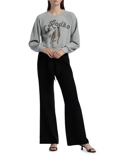 Cinq à Sept Women's Le Rodeo Jennifer Crewneck Sweater - Heather Grey - Size XL | Thumbnail 2 Cinq à Sept Women's Le Rodeo Jennifer Crewneck Sweater - Heather Grey - Size XL | Thumbnail 2