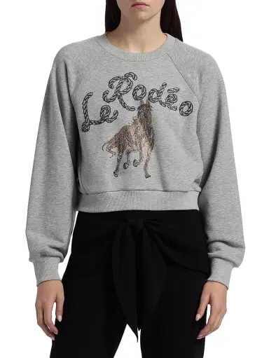 Cinq à Sept Women's Le Rodeo Jennifer Crewneck Sweater - Heather Grey - Size XL | Thumbnail 3 Cinq à Sept Women's Le Rodeo Jennifer Crewneck Sweater - Heather Grey - Size XL | Thumbnail 3
