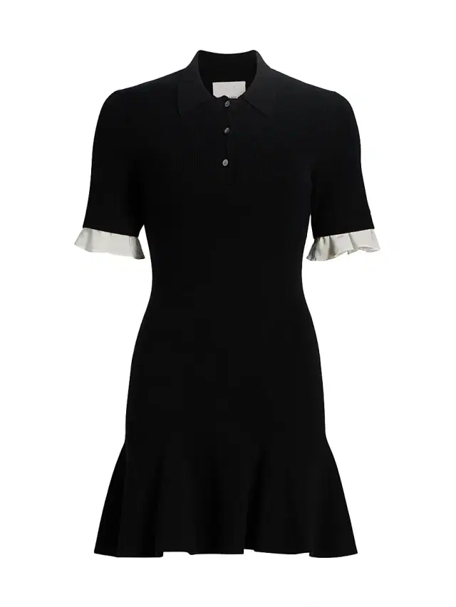 Women's Keaton Knit Polo Minidress - Black