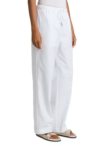 Jenni Kayne Women's Paloma Cotton Oxford Pants - White - Size XL | Thumbnail 4
