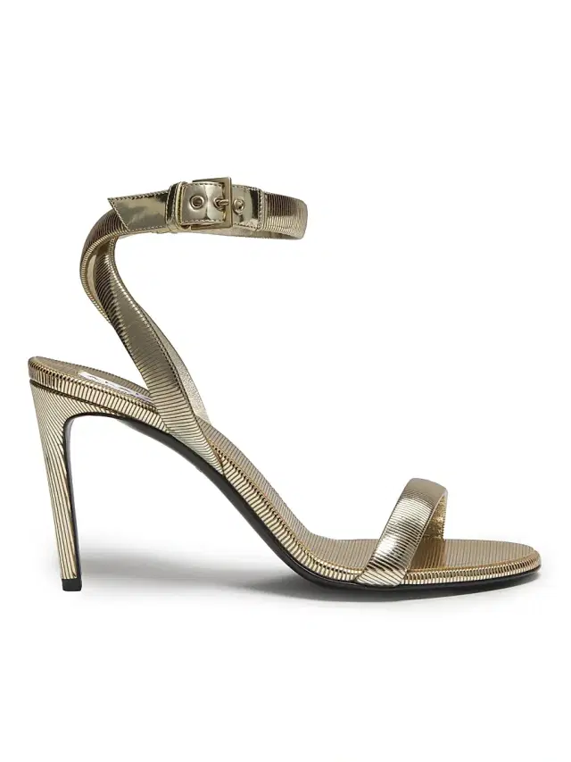 ALAIA Women's 90MM Textured Leather Sandals - Platine