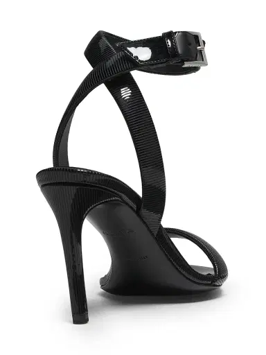 ALAIA Women's 90MM Textured Patent Leather Sandals - Noir | Thumbnail 3 ALAIA Women's 90MM Textured Patent Leather Sandals - Noir | Thumbnail 3