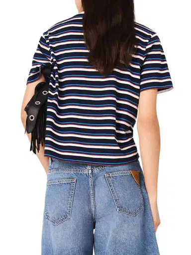Maje Women's Striped T Shirt - White Navy | Thumbnail 3 Maje Women's Striped T Shirt - White Navy | Thumbnail 3
