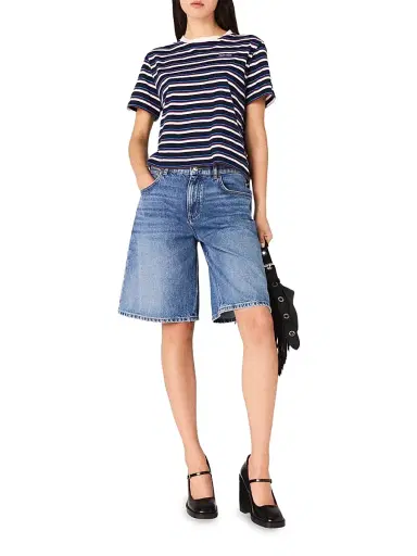 Maje Women's Striped T Shirt - White Navy | Thumbnail 5 Maje Women's Striped T Shirt - White Navy | Thumbnail 5