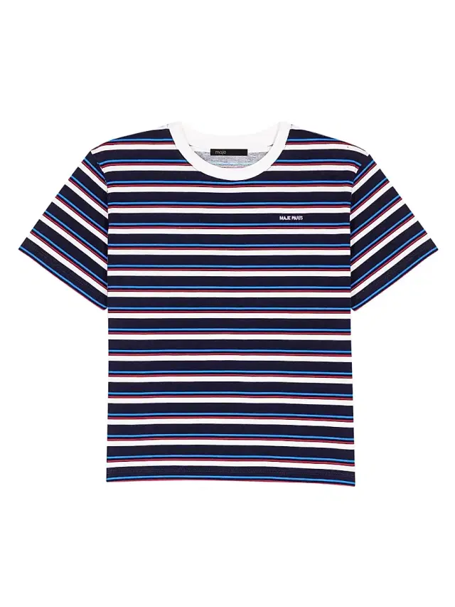 Women's Striped T Shirt - White Navy