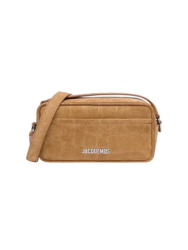 Men's Mini Le Baneto Embossed Suede Shoulder Bag - Camel