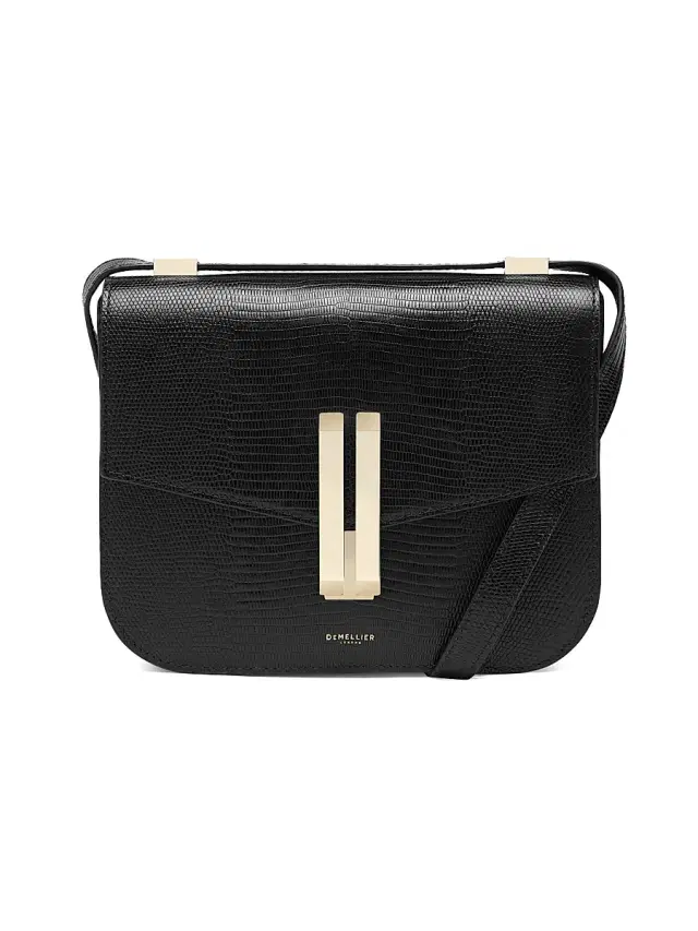 Women's Vancouver Embossed Leather Shoulder Bag - Black