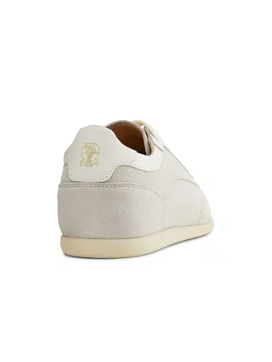 Brunello Cucinelli Men's Suede Low-Top Sneakers - Limestone | Thumbnail 3 Brunello Cucinelli Men's Suede Low-Top Sneakers - Limestone | Thumbnail 3