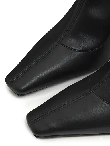 Giuseppe Zanotti Women's 90MM Leather Square-Toe Ankle Booties - Nero - Size 12 | Thumbnail 5 Giuseppe Zanotti Women's 90MM Leather Square-Toe Ankle Booties - Nero - Size 12 | Thumbnail 5