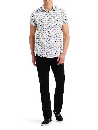 Robert Graham Men's Neon Wheels Printed Short-Sleeve Shirt - Size XXL | Thumbnail 2