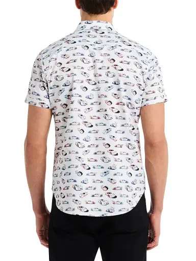 Robert Graham Men's Neon Wheels Printed Short-Sleeve Shirt - Size XXL | Thumbnail 4