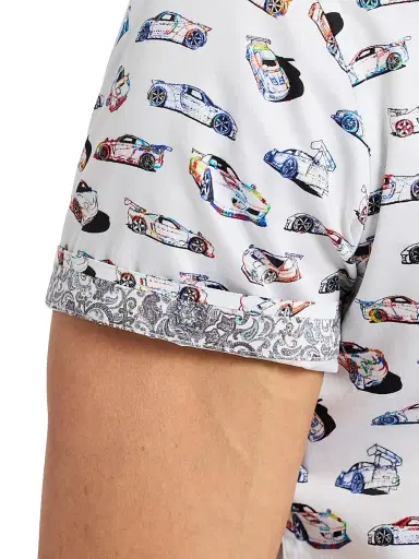 Robert Graham Men's Neon Wheels Printed Short-Sleeve Shirt - Size XXL | Thumbnail 5