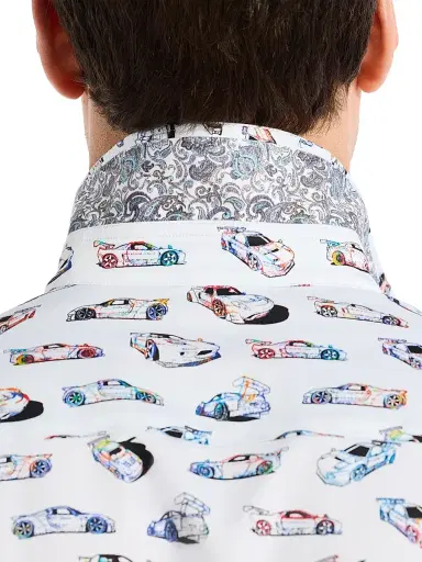Robert Graham Men's Neon Wheels Printed Short-Sleeve Shirt - Size XXL | Thumbnail 6