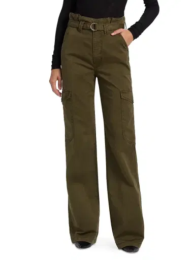 Veronica Beard Women's Damara Cotton Wide-Leg Cargo Pants | Thumbnail 3