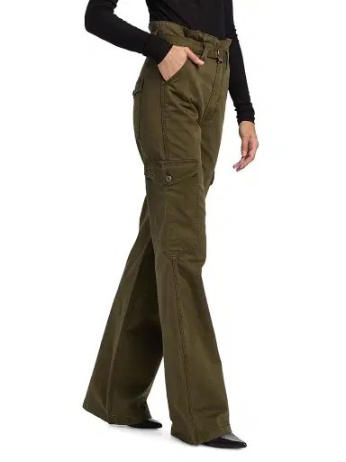 Veronica Beard Women's Damara Cotton Wide-Leg Cargo Pants | Thumbnail 4