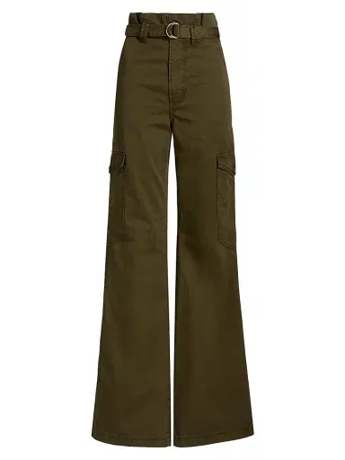Veronica Beard Women's Damara Cotton Wide-Leg Cargo Pants | Thumbnail 1