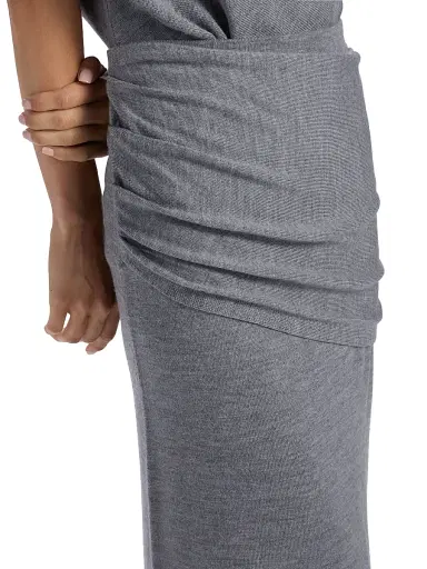 STAUD Women's Wilma Merino Wool Midi-Skirt - Heather Grey | Thumbnail 6
