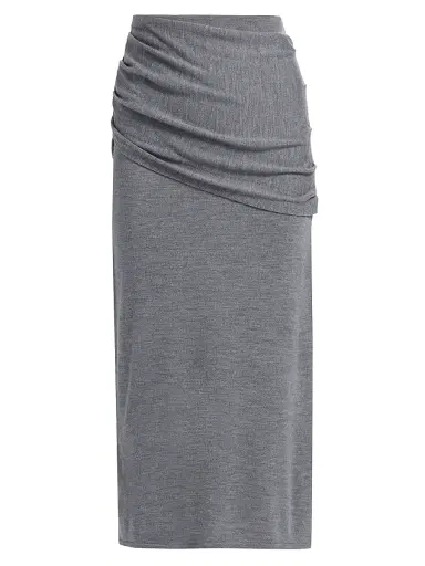 STAUD Women's Wilma Merino Wool Midi-Skirt - Heather Grey | Thumbnail 1