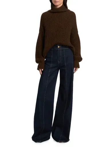 Ulla Johnson Women's Veron Alpaca-Blend Rib-Knit Turtleneck Sweater - Mahogany | Thumbnail 2