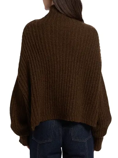 Ulla Johnson Women's Veron Alpaca-Blend Rib-Knit Turtleneck Sweater - Mahogany | Thumbnail 5