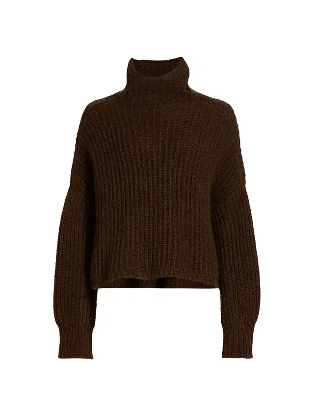 Ulla Johnson Women's Veron Alpaca-Blend Rib-Knit Turtleneck Sweater - Mahogany