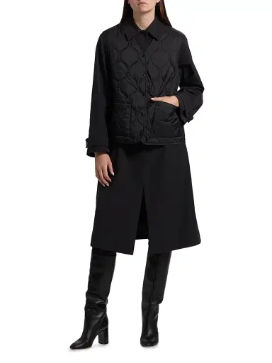 If Only Studio Women's 2-Piece Trench Coat & Puffer Vest Set | Thumbnail 2