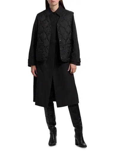 If Only Studio Women's 2-Piece Trench Coat & Puffer Vest Set | Thumbnail 1