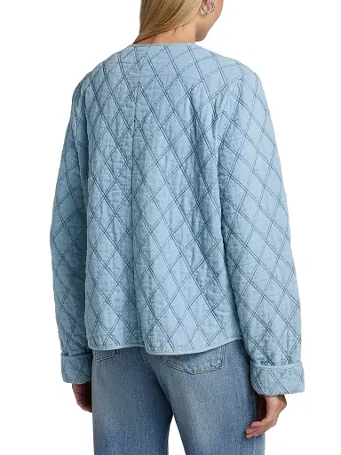 If Only Studio Women's Cotton-Blend Denim Quilted Jacket | Thumbnail 5 If Only Studio Women's Cotton-Blend Denim Quilted Jacket | Thumbnail 5