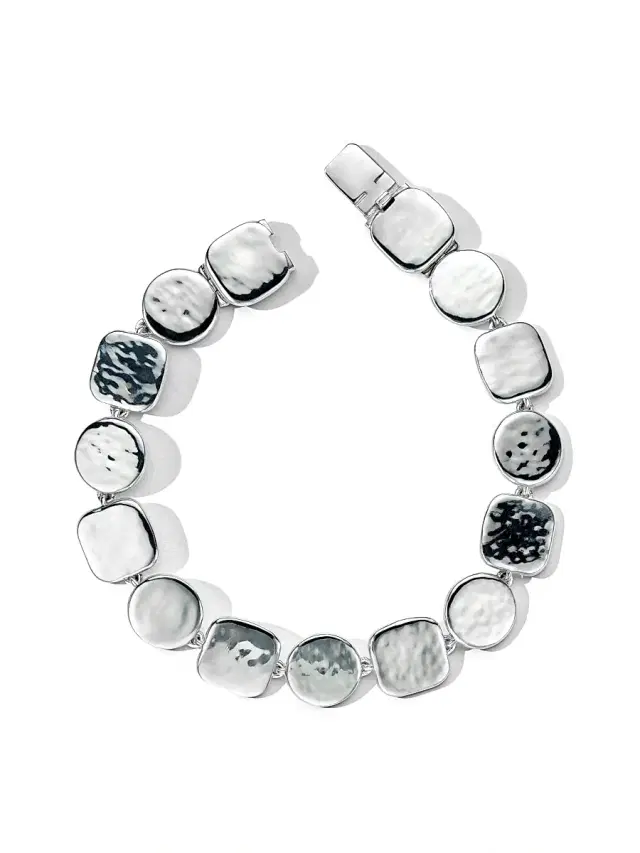 Women's Classico Sterling Silver Hammered Bracelet - Silver