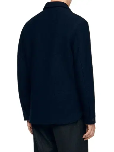 Sandro Men's Wool Overshirt - Midnight Blue | Thumbnail 3