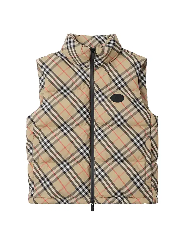Burberry Women's Harter Check Down Vest - Sand Ip Check