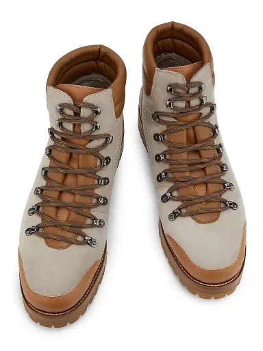 Manolo Blahnik Men's Janka Leather Hiking Boots - Medium Brown - Size 10 | Thumbnail 4 Manolo Blahnik Men's Janka Leather Hiking Boots - Medium Brown - Size 10 | Thumbnail 4