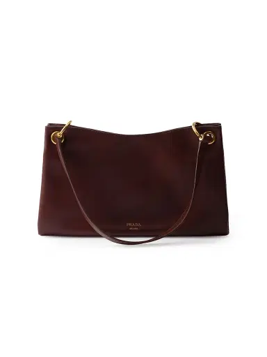 Prada Women's Etude Leather Shoulder Bag - Brown | Thumbnail 1 Prada Women's Etude Leather Shoulder Bag - Brown | Thumbnail 1
