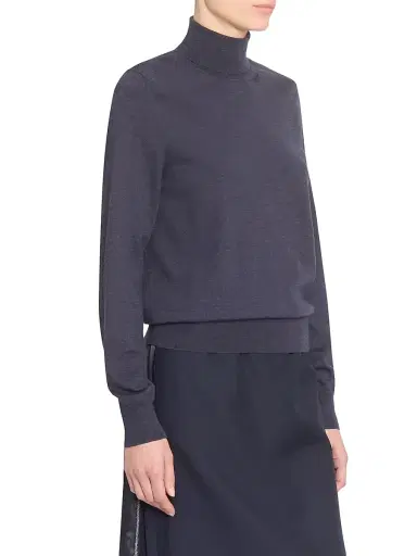 Maison Margiela Women's Fine Wool Turtleneck Sweater - Dark Blue | Thumbnail 4