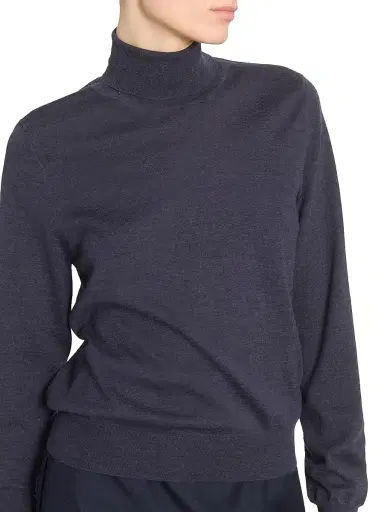 Maison Margiela Women's Fine Wool Turtleneck Sweater - Dark Blue | Thumbnail 6