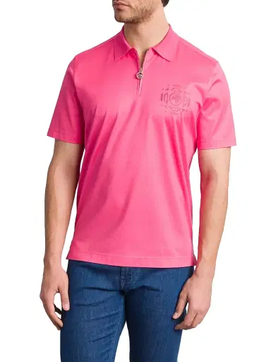 Stefano Ricci Men's Polo Sweater - Pink | Thumbnail 2 Stefano Ricci Men's Polo Sweater - Pink | Thumbnail 2