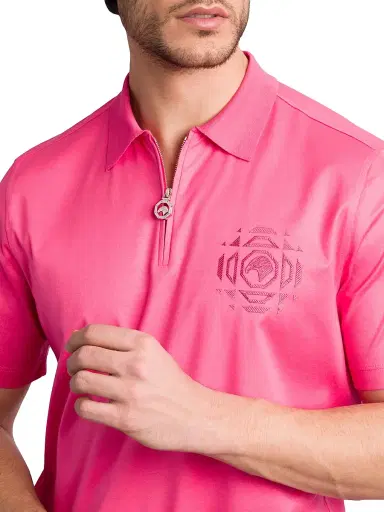 Stefano Ricci Men's Polo Sweater - Pink | Thumbnail 4 Stefano Ricci Men's Polo Sweater - Pink | Thumbnail 4