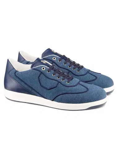 Stefano Ricci Men's Calf Leather Sneakers - Blue - Size 11 | Thumbnail 2