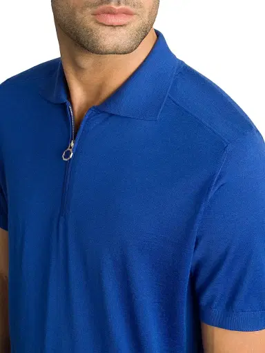 Stefano Ricci Men's Knit Zipper Polo | Thumbnail 4